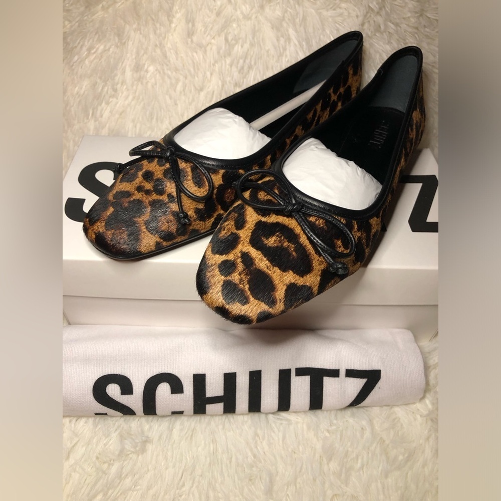 SCHUTZ Animal Print Women's Flats NWT NWB size 7.5 - Picture 7 of 15